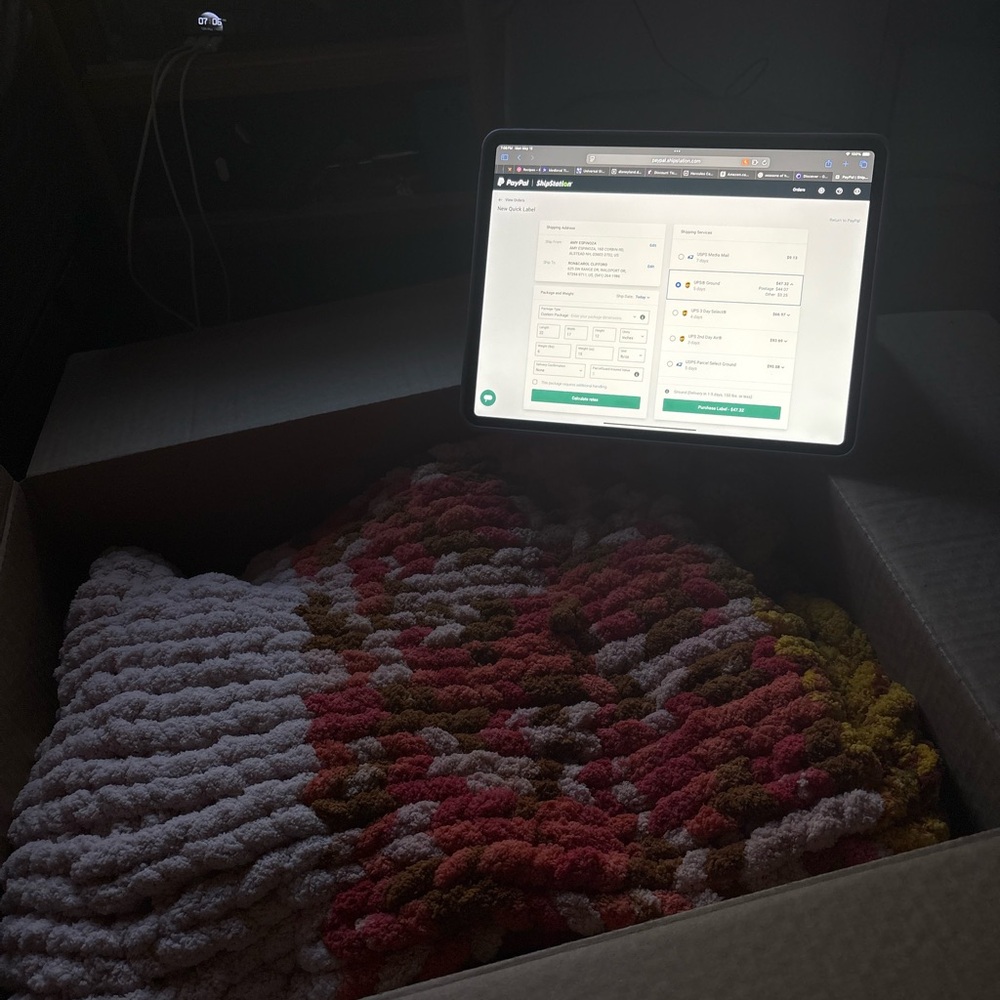 Colorful Knitted Blanket